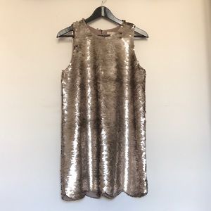 Paper Crown Sequin Shift Dress
